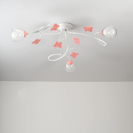ONLI - Loftlampe til børn BUTTERFLY 3xE14/6W/230V