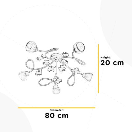 ONLI -  Loftlampe til børn BUTTERFLY 5xE14/6W/230V