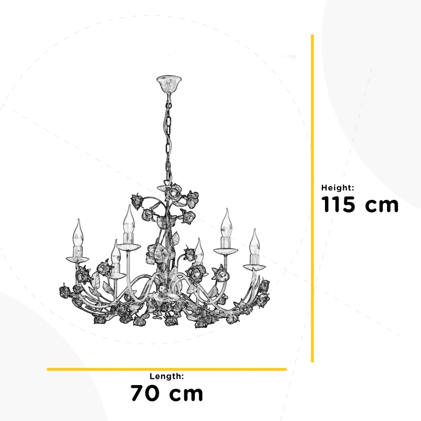 ONLI - Lysekrone med kæde CAROLINA 6xE14/6W/230V bronzefarvet