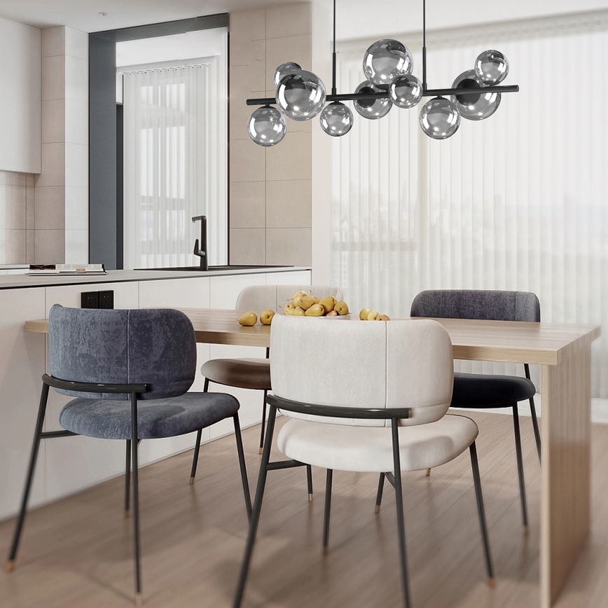 ONLI - Lysekrone på wire PALOMA 10xG9/3W/230V sort/røget