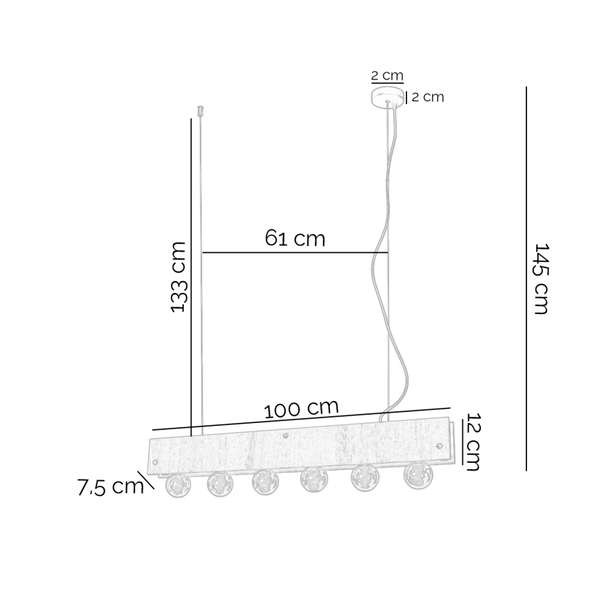 ONLI - Pendel ARGO 6xE27/22W/230V beige