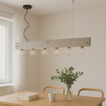 ONLI - Pendel ARGO 6xE27/22W/230V grå