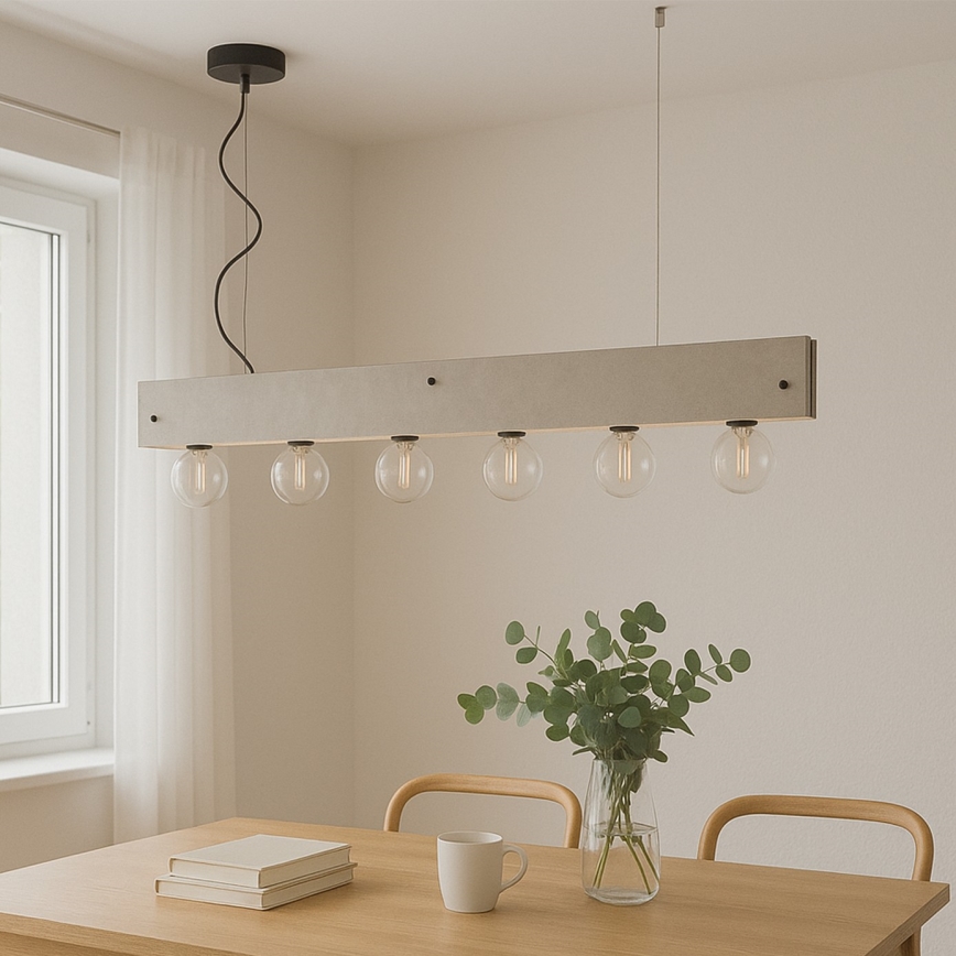 ONLI - Pendel ARGO 6xE27/22W/230V grå