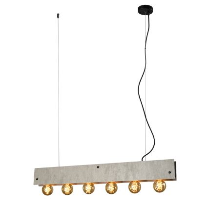 ONLI - Pendel ARGO 6xE27/22W/230V grå
