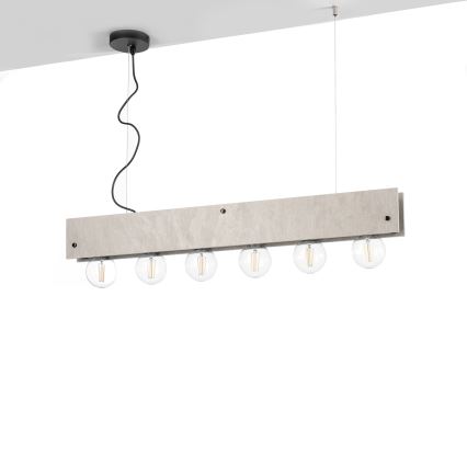 ONLI - Pendel ARGO 6xE27/22W/230V grå