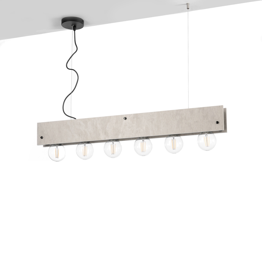 ONLI - Pendel ARGO 6xE27/22W/230V grå