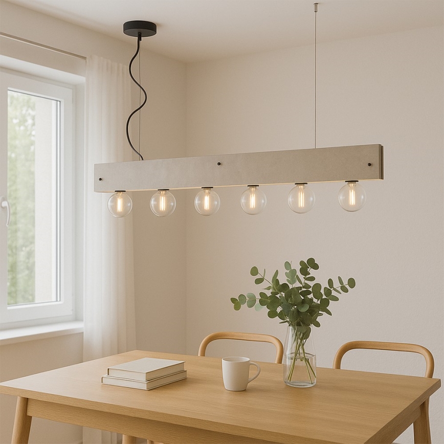ONLI - Pendel ARGO 6xE27/22W/230V grå