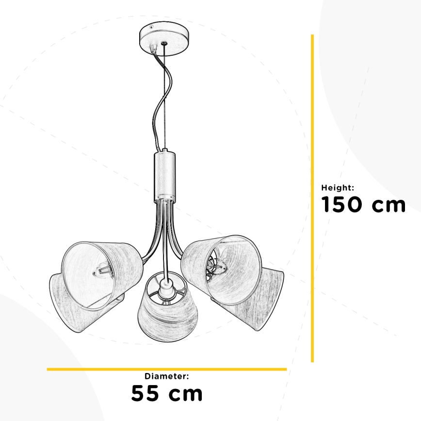 ONLI - Pendel ASIA 5xE14/6W/230V