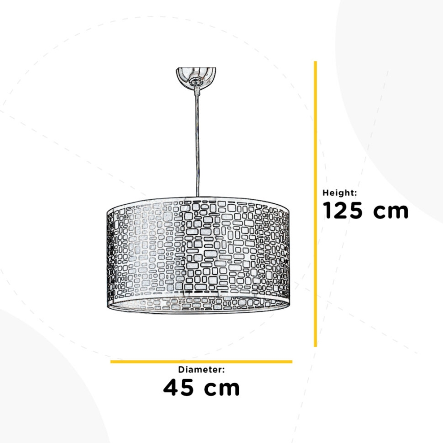 ONLI - Pendel BRUCE 1xE27/15W/230V diameter 45 cm mat krom