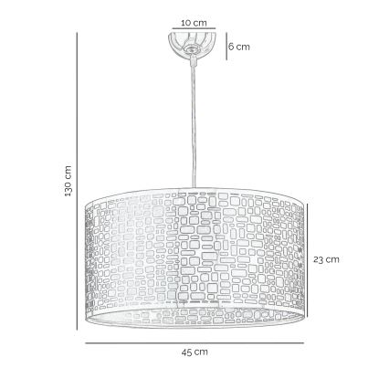 ONLI - Pendel BRUCE 1xE27/15W/230V diameter 45 cm mat krom
