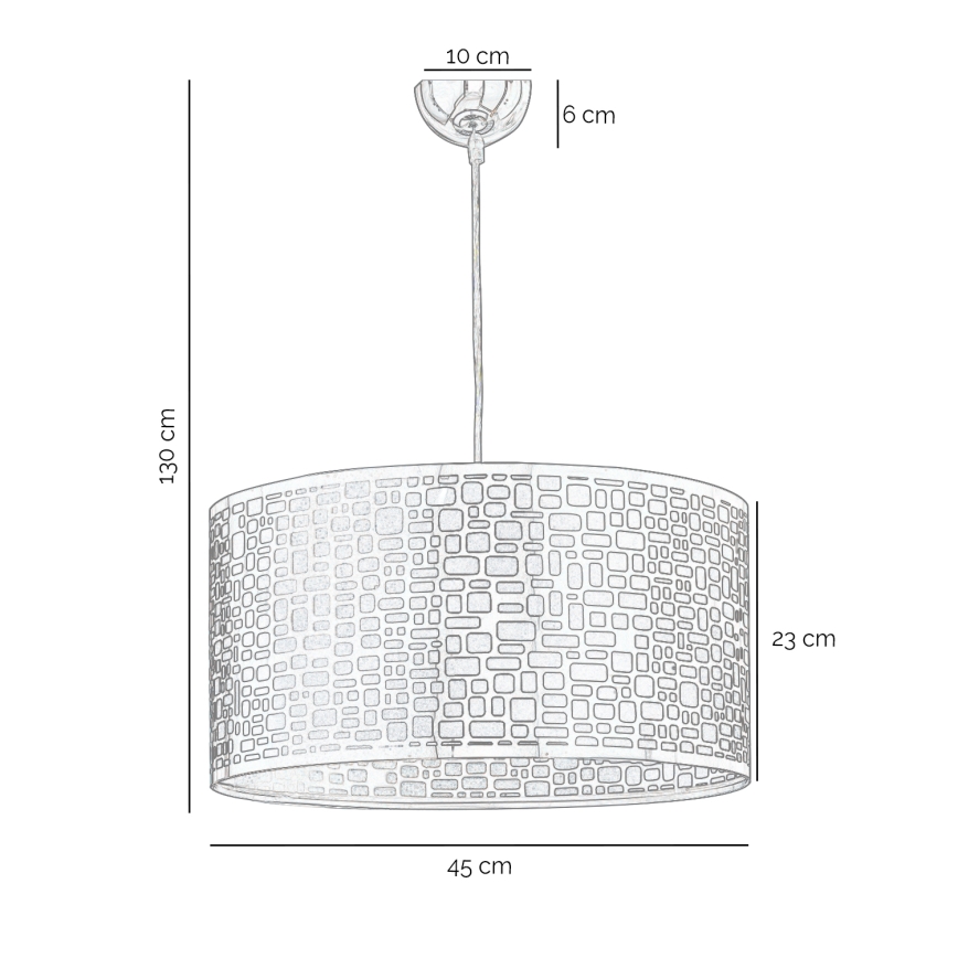 ONLI - Pendel BRUCE 1xE27/15W/230V diameter 45 cm mat krom