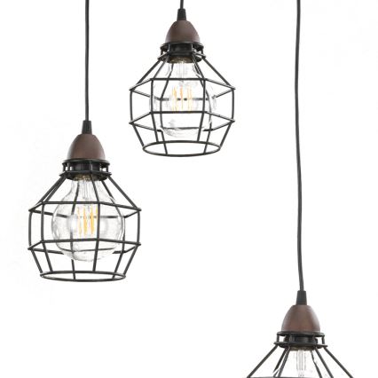 ONLI - Pendel EDDERKOP 3xE27/15W/230V sort/brun