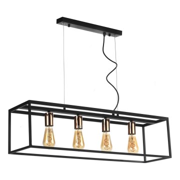 ONLI - Pendel FLOKI 4xE27/15W/230V sort/kobber