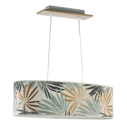 ONLI - Pendel FLORA 2xE27/22W/230V grøn/guldfarvet