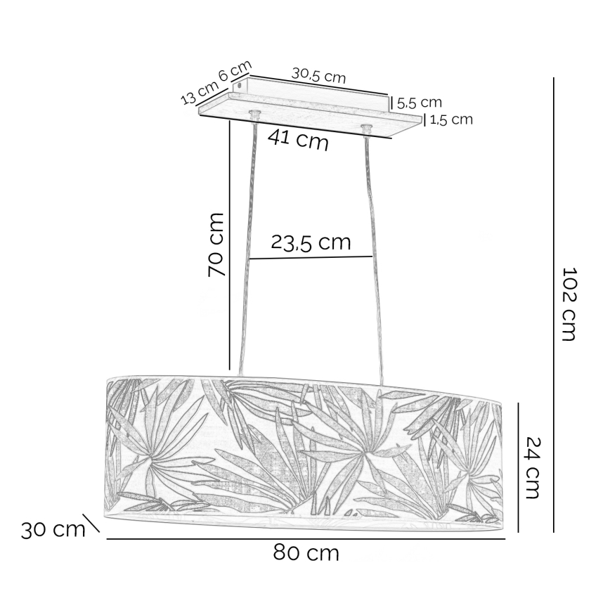 ONLI - Pendel FLORA 2xE27/22W/230V grøn/guldfarvet