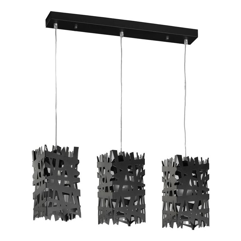 ONLI - Pendel FORESTA 3xE27/15W/230V sort