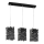 ONLI - Pendel FORESTA 3xE27/15W/230V sort
