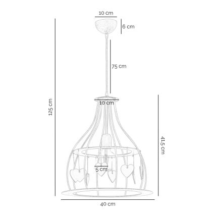 ONLI - Pendel LEONILDE 1xE27/15W/230V beige