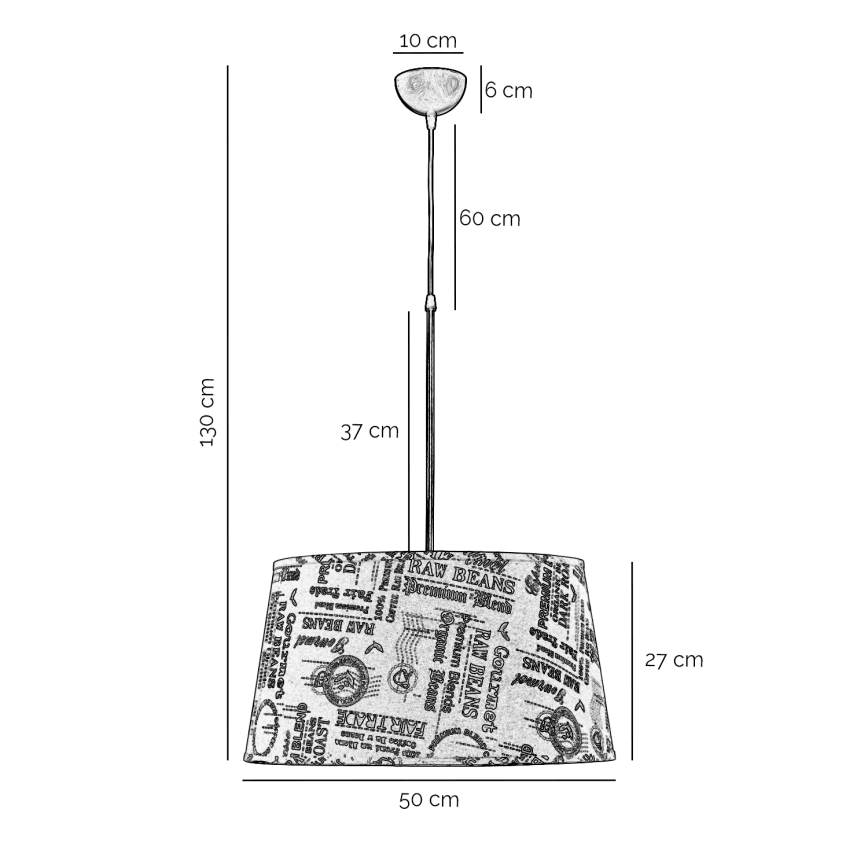 ONLI - Pendel MAIDA 1xE27/15W/230V diameter 50 cm brun