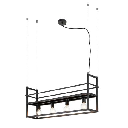 ONLI - Pendel med hylde JEFFER 4xE27/22W/230V sort