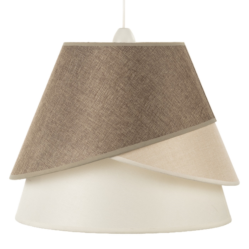 ONLI - Pendel med kabel POLLON 1xE27/15W/230V brun/creme/beige