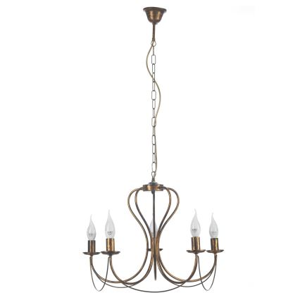 ONLI - Pendel med kædeophæng CANDELA 5xE14/6W/230V bronze