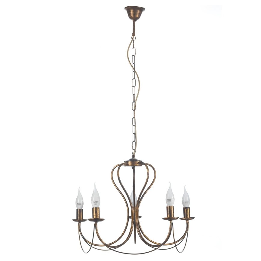 ONLI - Pendel med kædeophæng CANDELA 5xE14/6W/230V bronze