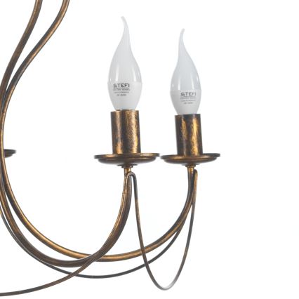 ONLI - Pendel med kædeophæng CANDELA 5xE14/6W/230V bronze