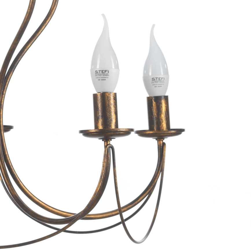 ONLI - Pendel med kædeophæng CANDELA 5xE14/6W/230V bronze