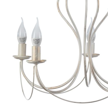 ONLI - Pendel med kædeophæng CANDELA 5xE14/6W/230V hvid