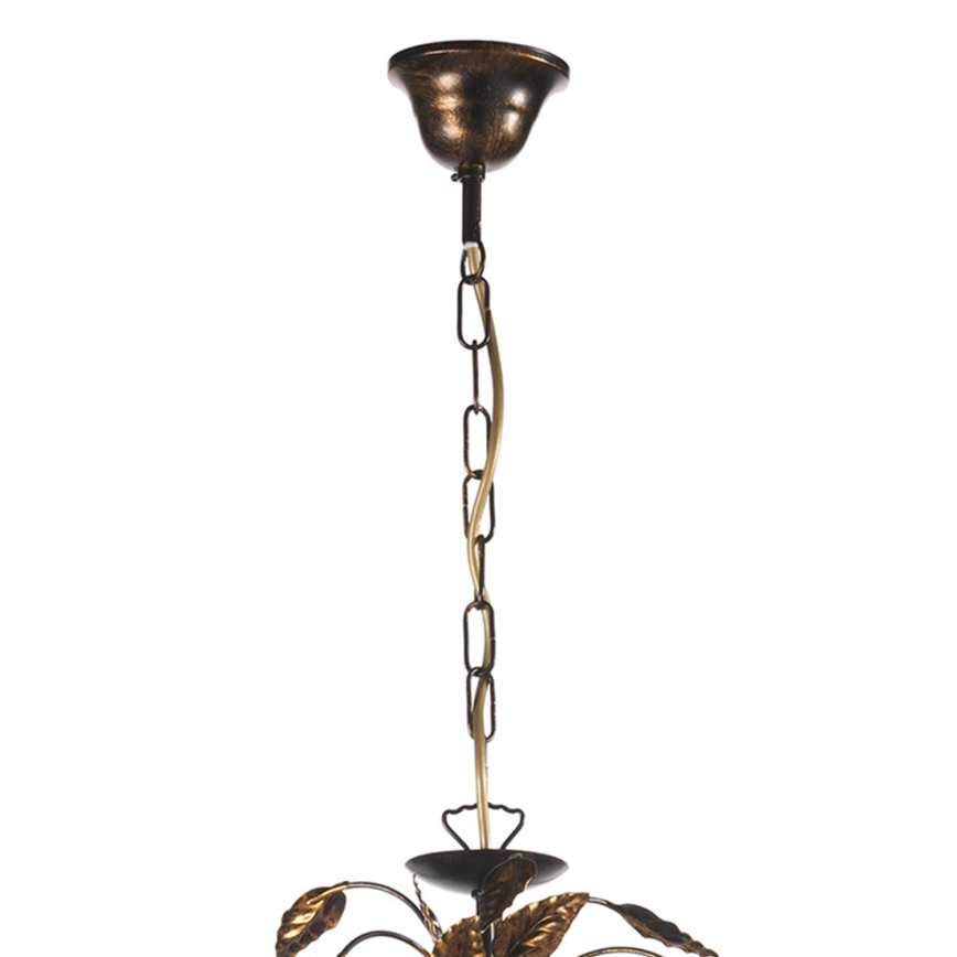 ONLI - Pendel med kædeophæng COLLANA 6xE14/6W/230V bronze/guldfarvet