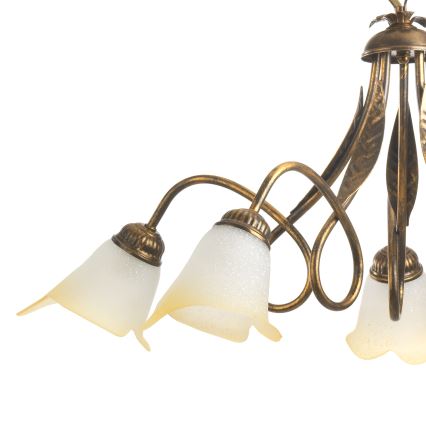 ONLI - Pendel med kædeophæng DOPPIO GIRO 5xE14/6W/230V bronze