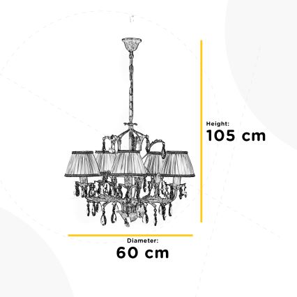 ONLI - Pendel med kædeophæng KAREN 5xE14/6W/230V hvid