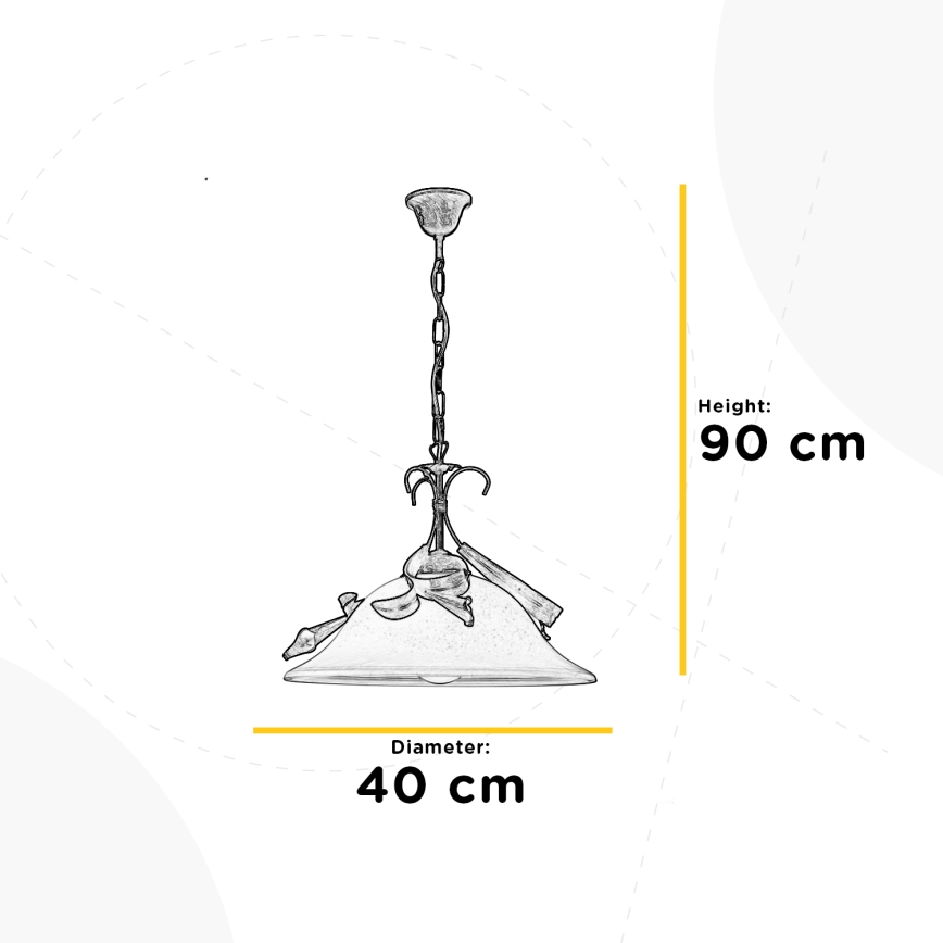 ONLI - Pendel med kædeophæng LUCREZIA 1xE27/22W/230V bronze