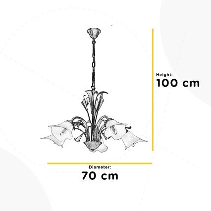 ONLI - Pendel med kædeophæng LUCREZIA 5xE14/6W/230V cremefarvet