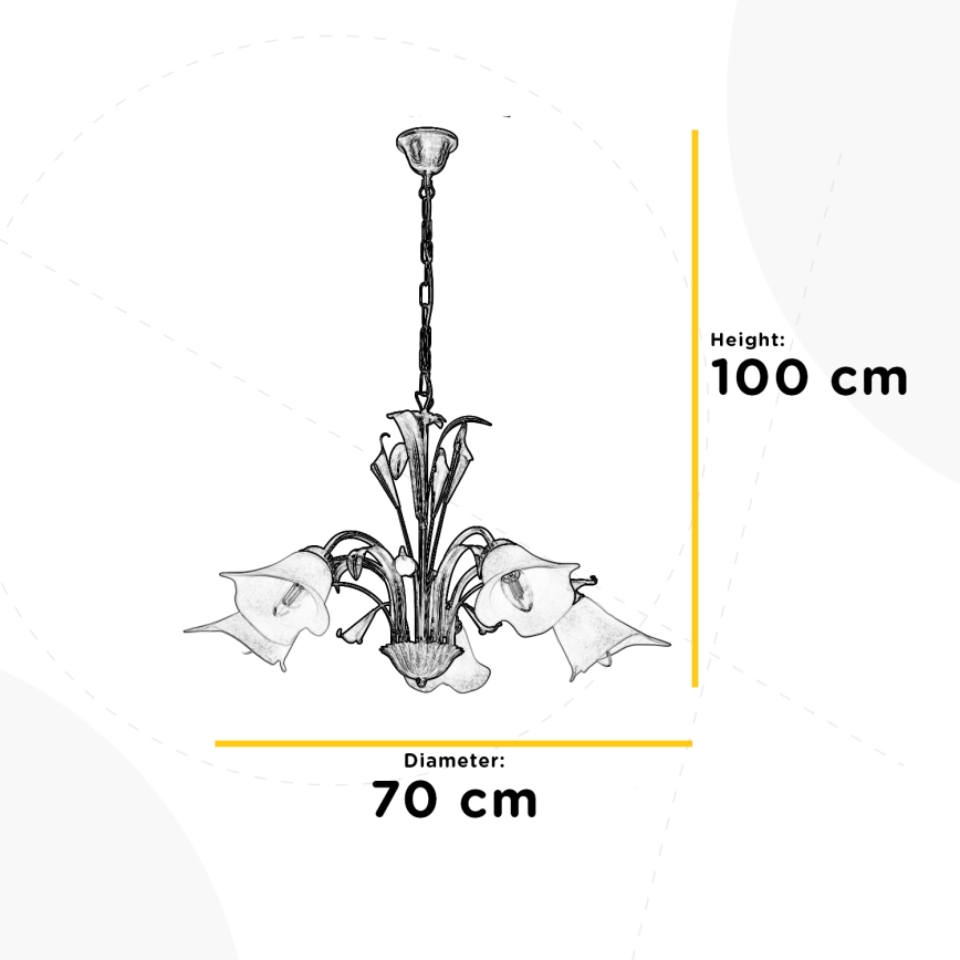 ONLI - Pendel med kædeophæng LUCREZIA 5xE14/6W/230V cremefarvet