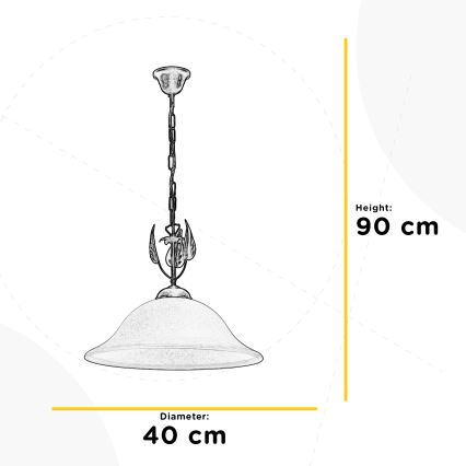 ONLI - Pendel med kædeophæng MIRA 1xE27/22W/230V diameter 40 cm