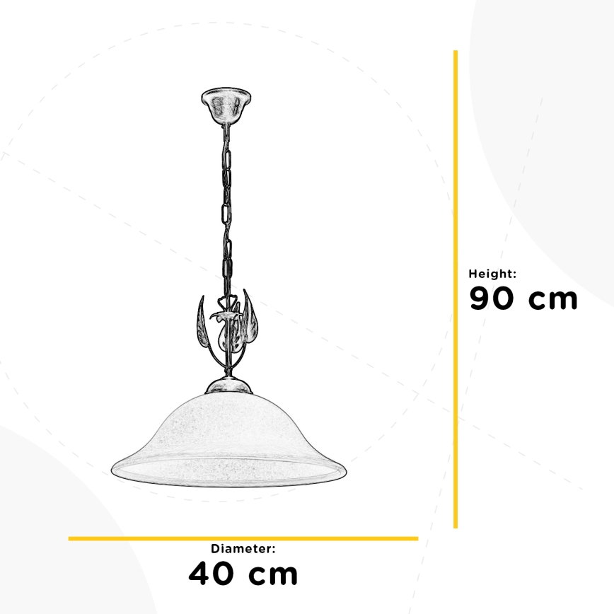 ONLI - Pendel med kædeophæng MIRA 1xE27/22W/230V diameter 40 cm