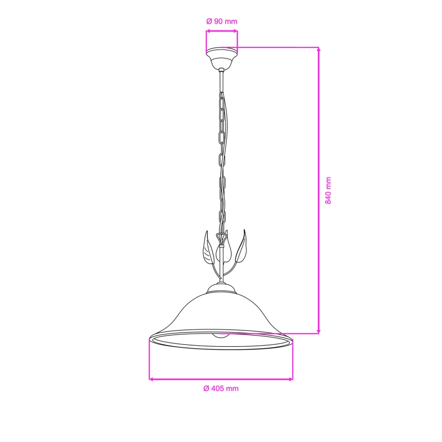 ONLI - Pendel med kædeophæng MIRA 1xE27/22W/230V diameter 40 cm