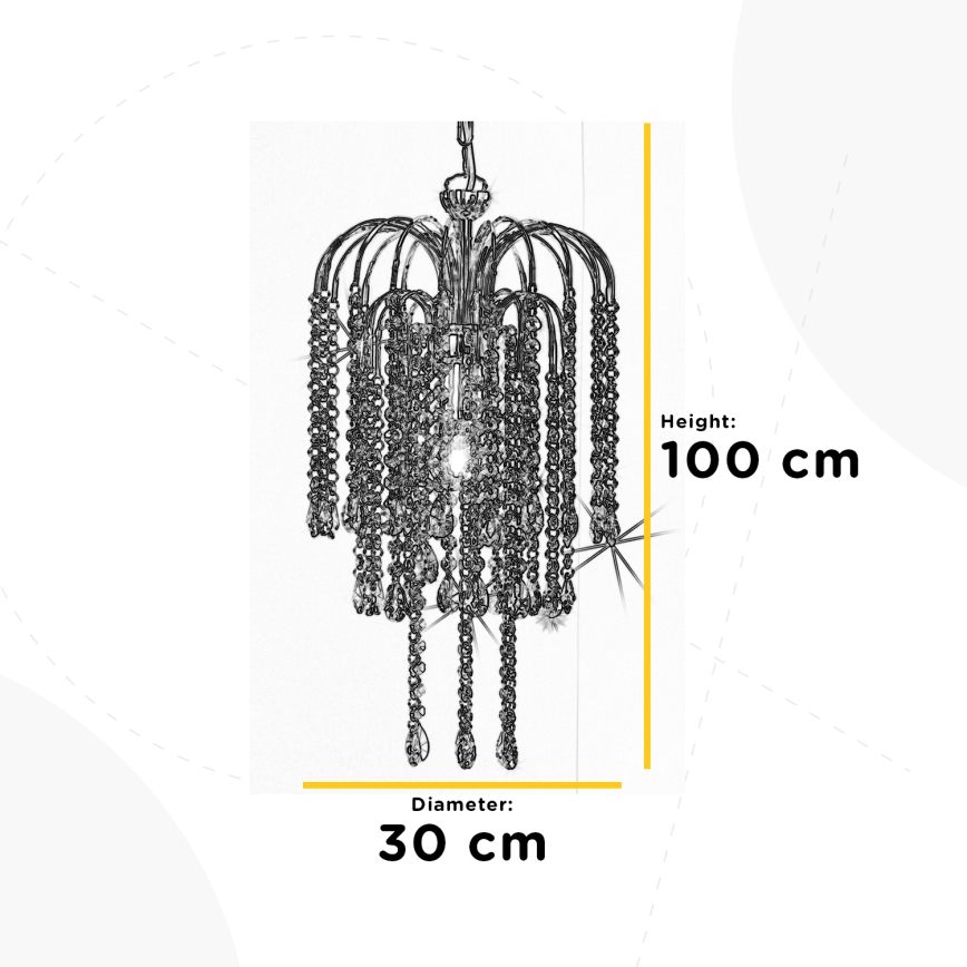 ONLI - Pendel med kædeophæng PIOGGIA 1xE27/22W/230V skinnende krom