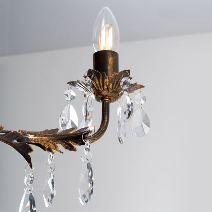 ONLI - Pendel med kædeophæng TERESA 3xE14/6W/230V bronze