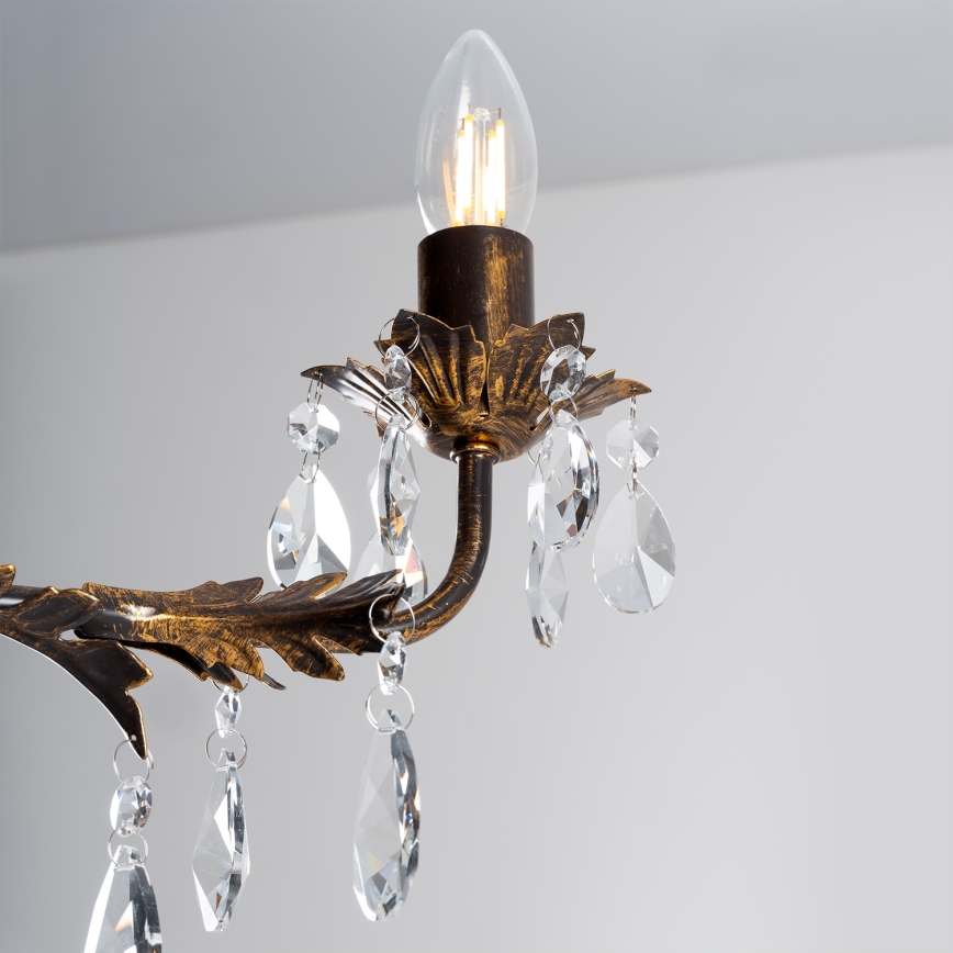 ONLI - Pendel med kædeophæng TERESA 5xE14/6W/230V bronze