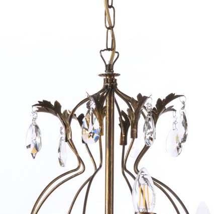 ONLI - Pendel med kædeophæng TERESA 8xE14/6W/230V bronze