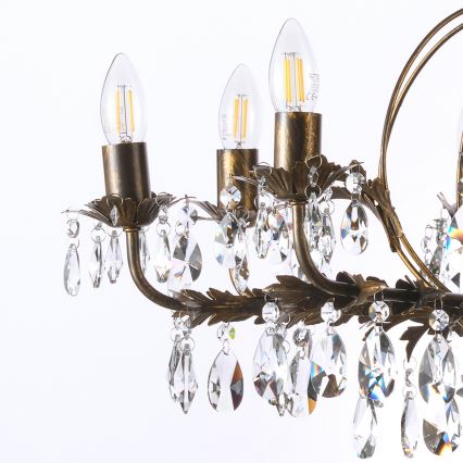 ONLI - Pendel med kædeophæng TERESA 8xE14/6W/230V bronze