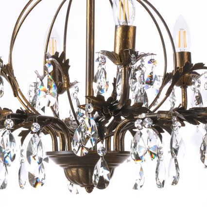 ONLI - Pendel med kædeophæng TERESA 8xE14/6W/230V bronze