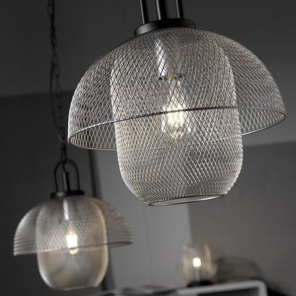 ONLI - Pendel med kædeophæng ZAIR 1xE27/22W/230V sort/sølvfarvet