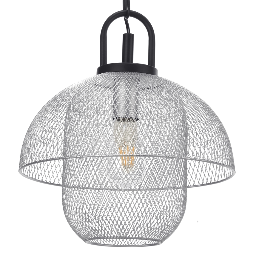 ONLI - Pendel med kædeophæng ZAIR 1xE27/22W/230V sort/sølvfarvet
