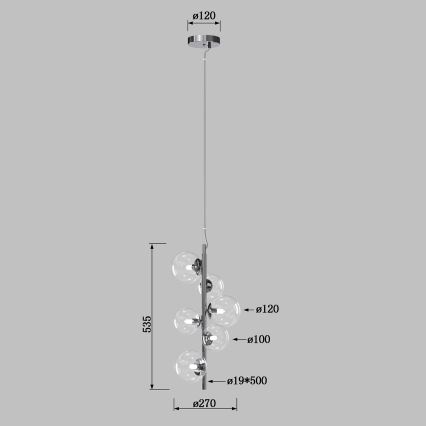 ONLI - Pendel med wire KIMBERLY 6xG9/6W/230V poleret krom