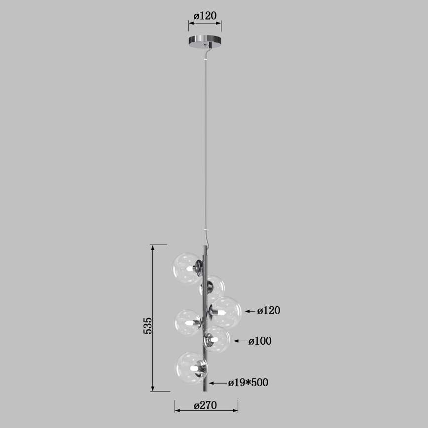 ONLI - Pendel med wire KIMBERLY 6xG9/6W/230V poleret krom