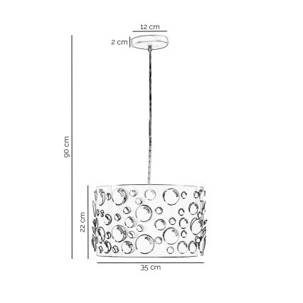 ONLI - Pendel på ledning BOLLICINE 1xE27/15W/230V hvid